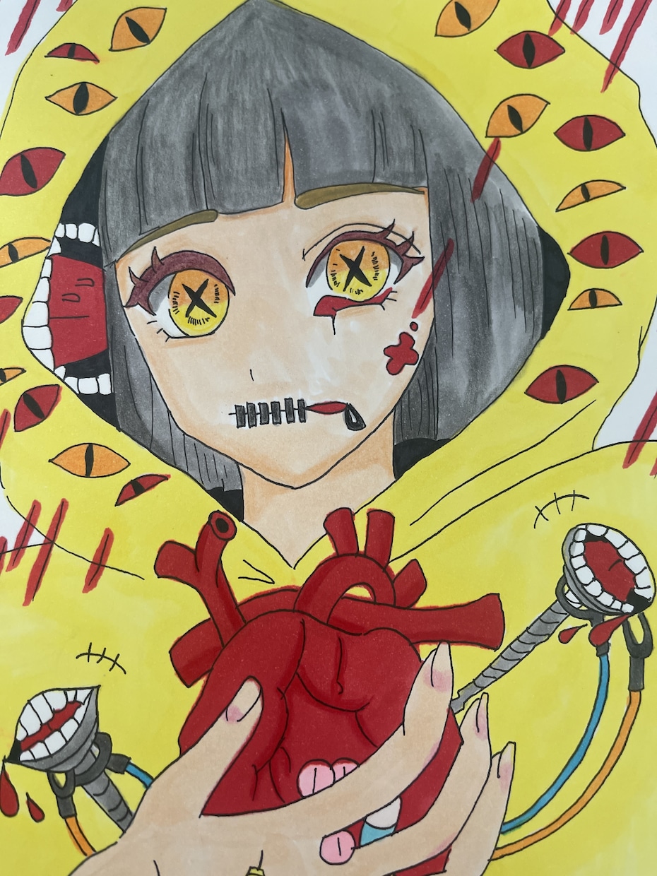 自己を表現した作品です。ます 血の雨　自己の感情を表現した作品。 イメージ2