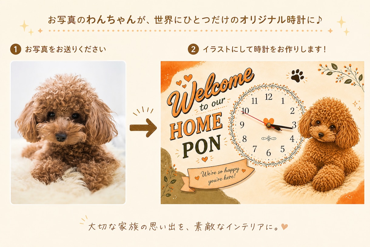 愛犬・愛猫の オリジナル時計お作り致します 世界に一つだけのオリジナル時計お作り致します イメージ2