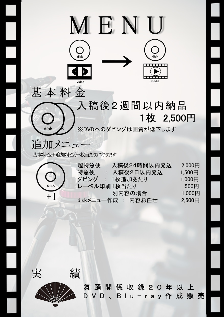 映像メディア変換・制作サービスを行います DVD・Blu-ray・各種データ対応 イメージ1