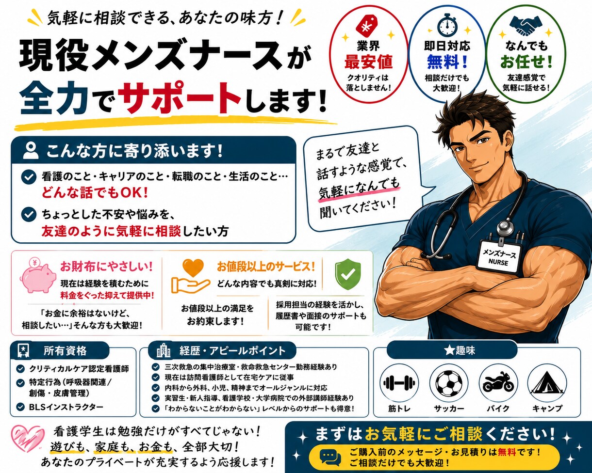 ワンコインで看護師・看護学生をお助けします どこよりも最低価格でお手伝いさせて頂きます！ イメージ2