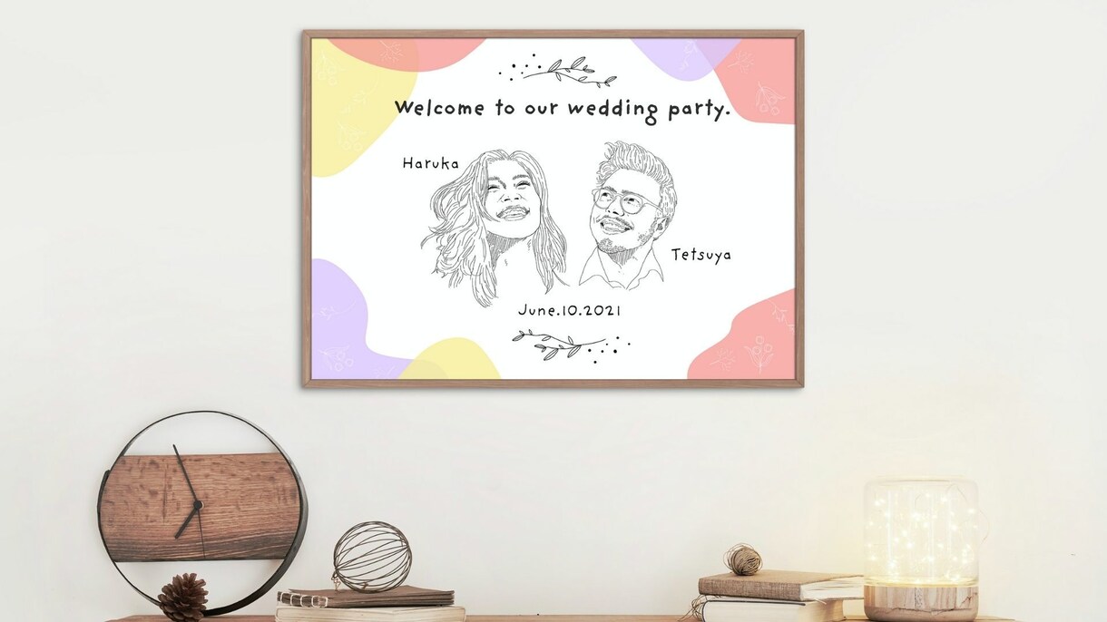 結婚式★ウェルカムボード制作いたします 結婚式の案内や結婚報告のハガキにも♪無料修正３回可能！ イメージ2