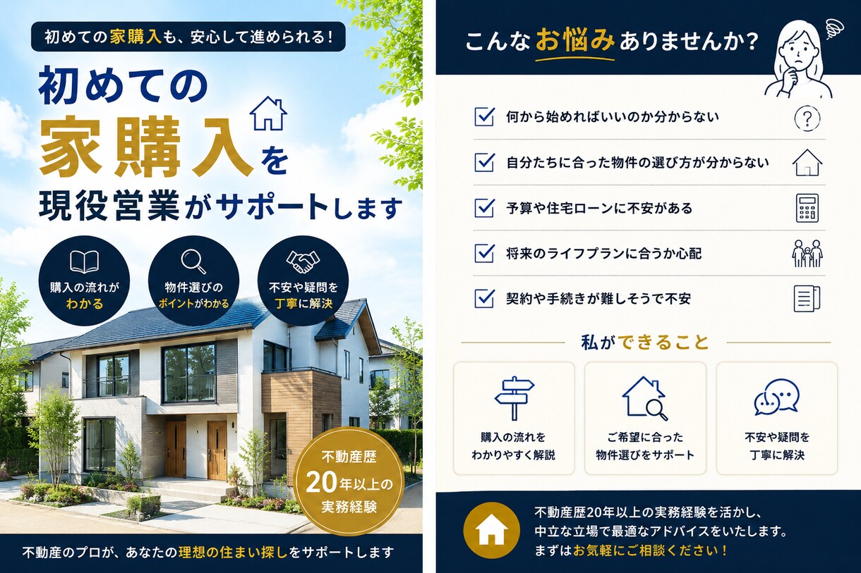 初めての家購入を現役営業がサポートします 不動産歴20年以上｜中立な立場で丁寧に対応 イメージ2