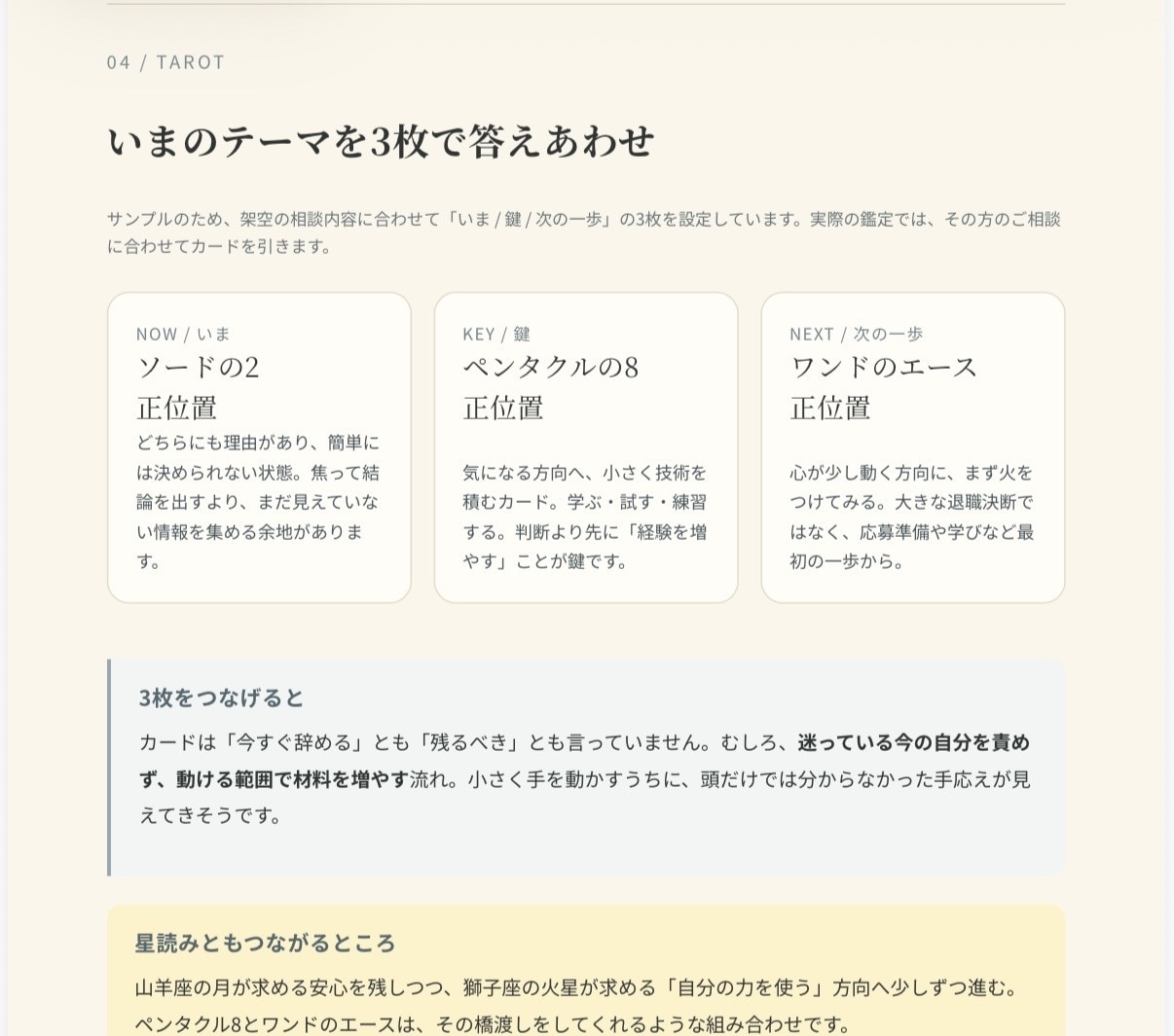 お悩みや迷いを星読み×タロットで答えあわせします ８ページ〜の個別鑑定書＋15分チャット(´︶`) イメージ6