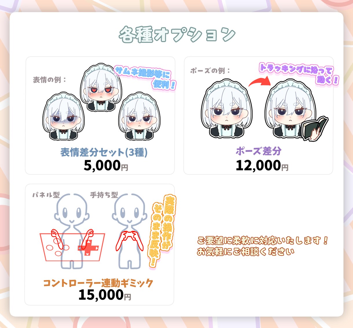 安くて高可動！ちびキャラVtuber一括制作します SDキャラやデフォルメキャラをコスパ重視で手に入れたい方へ！ イメージ3