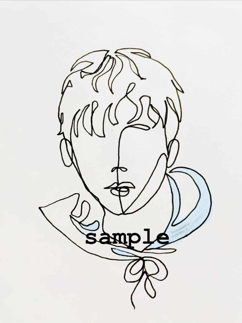 おしゃれなアイコン✴︎一筆書きでイラスト描きます 一筆書き+ワンカラーで似顔絵やアイコンをデザインいたします。 イメージ3