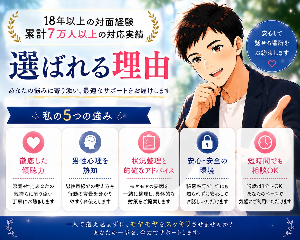 初デート後のお悩みやモヤモヤを傾聴・助言します 恋愛の相談対応も豊富な私が、彼の心理を丁寧に考察します✨ イメージ3