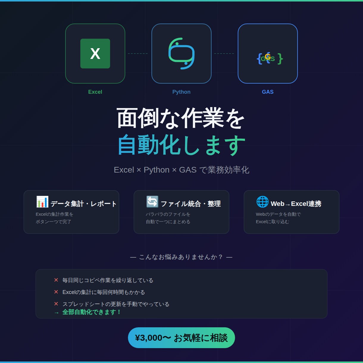 Python/GASで面倒な作業を自動化します 毎日の手作業、そろそろ卒業しませんか？ イメージ1