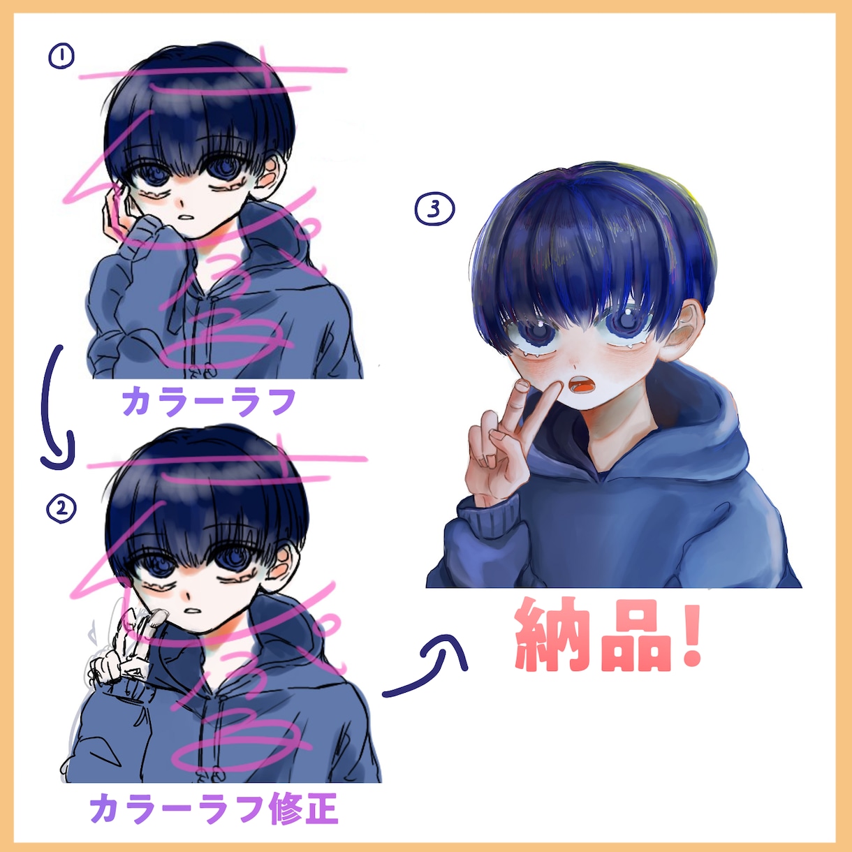 彩度高め・病みかわいい個性派SNSアイコン描きます 相談のみ可能！お気軽にDMにてご相談ください イメージ2
