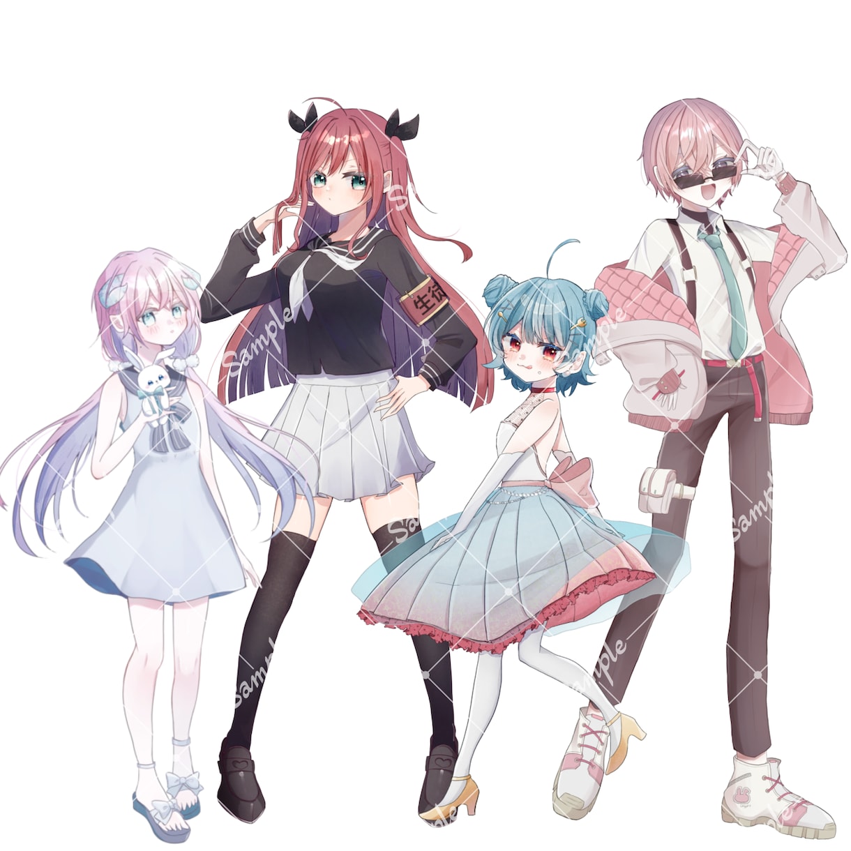 全身立ち絵イラスト作成します 可愛くてキラキラなタッチの全身イラスト作成します！ イメージ1