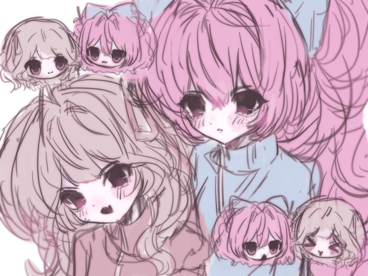 ふわふわゆるっとした雰囲気のイラスト描きます 淡く甘いゆるふわなタッチでお描きします♩ イメージ8
