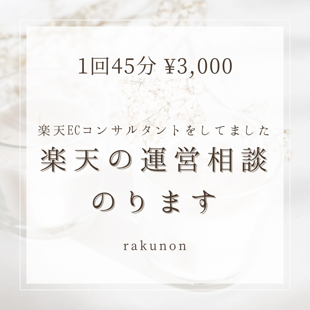 限定5名！楽天運営のご相談を受けます 楽天で売上UPをしたい方必見！ イメージ1