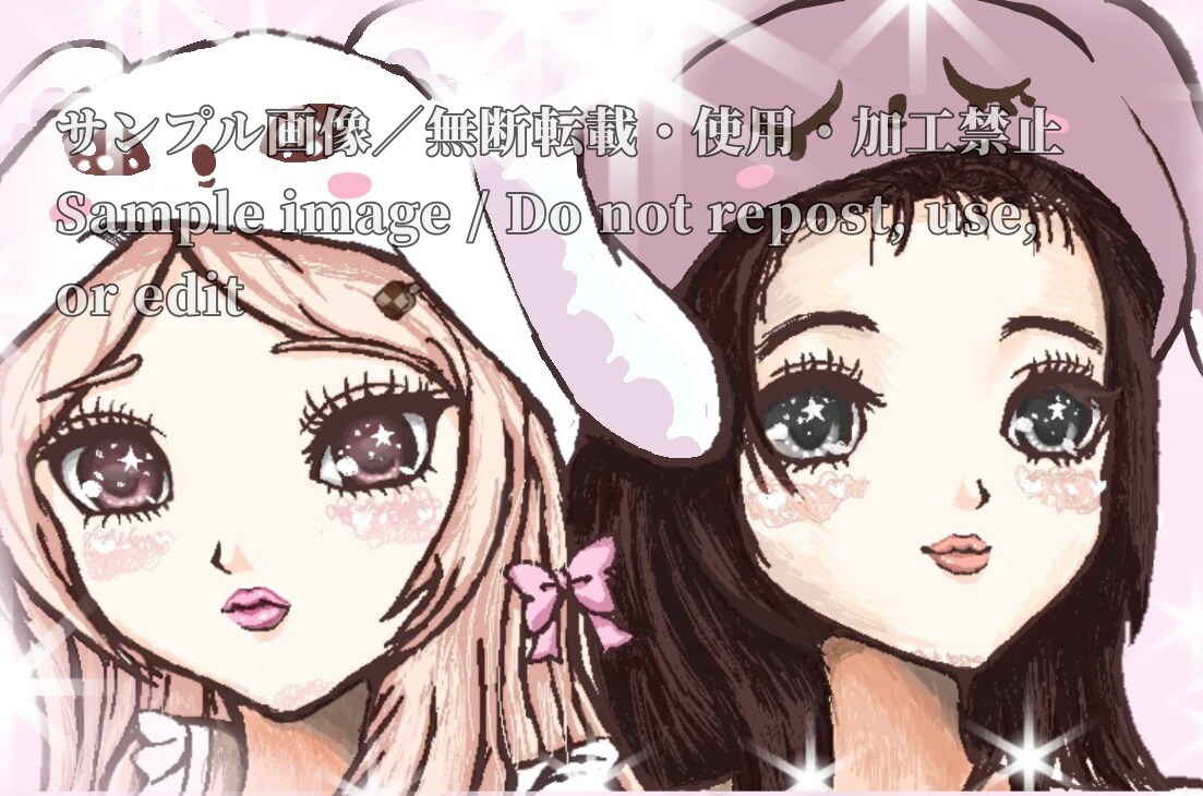 y2k風？♡キラキラ目の女の子のアイコンを描きます 多摩美術大学出身者が描くかわいい女の子のイラストです！ イメージ1