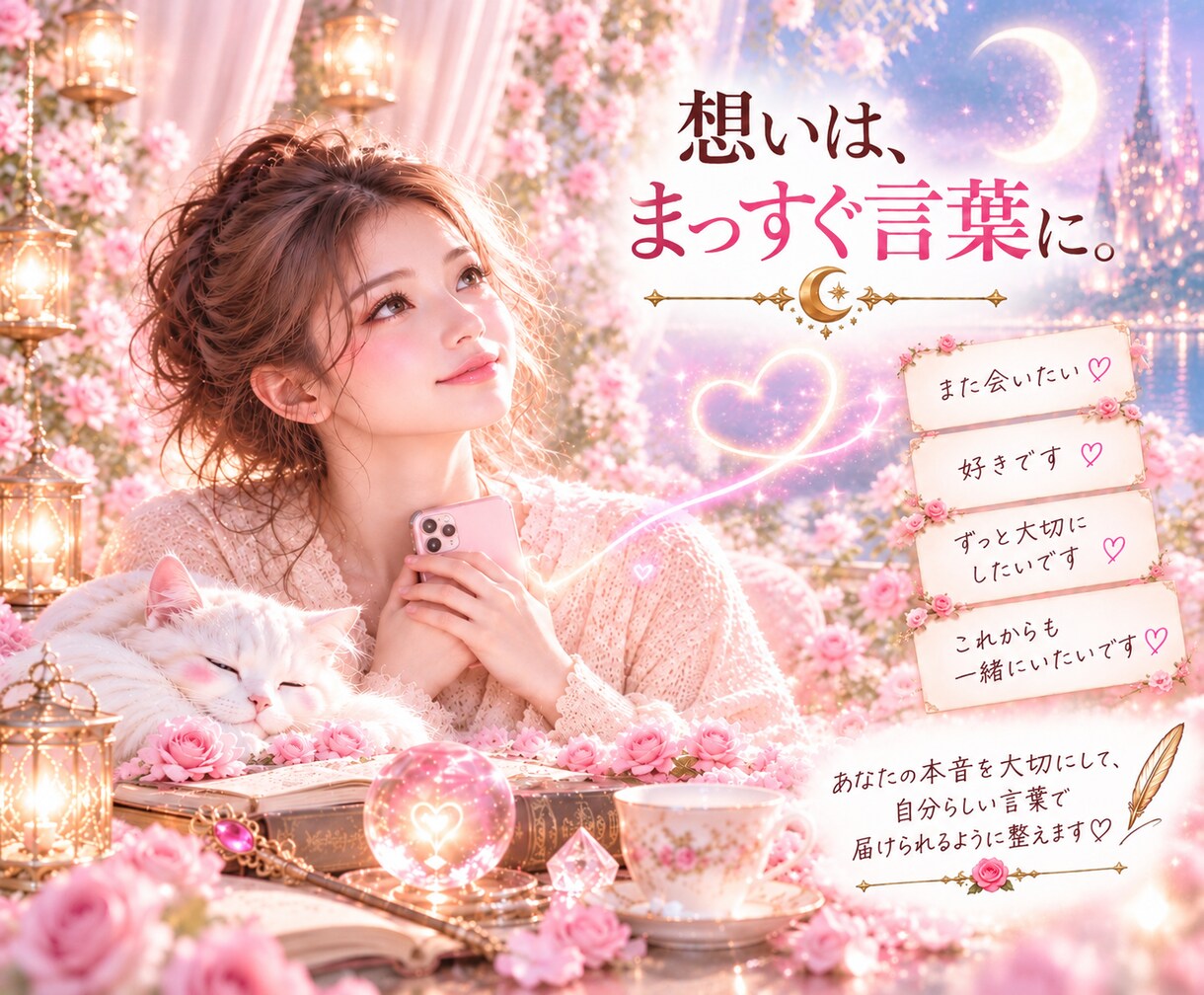 好きな人へのLINE返信を一緒に考えます 本当の想いを見つけ、あなたらしい言葉へ丁寧に整えます イメージ3