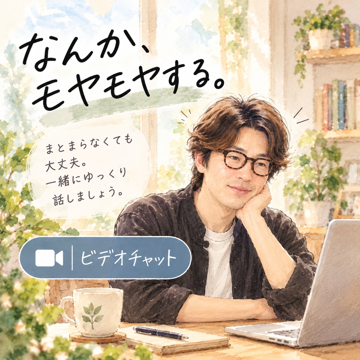 頭の中のモヤモヤ、一緒にほどいて整理します 顔を見ながら、ゆっくりお話ししましょう。絶対に否定しません。 イメージ1