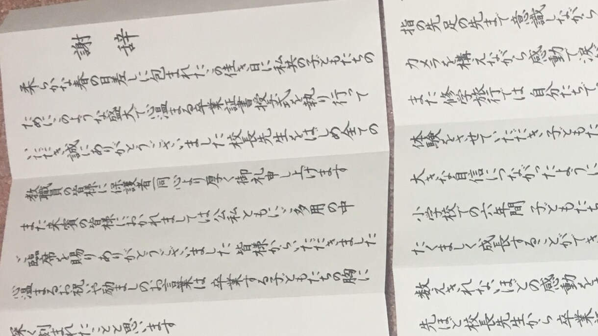 卒業式や入学式の謝辞などの代筆を致します 子どもの成長の節目で大役を担われる保護者のお役に立ちたいです イメージ2