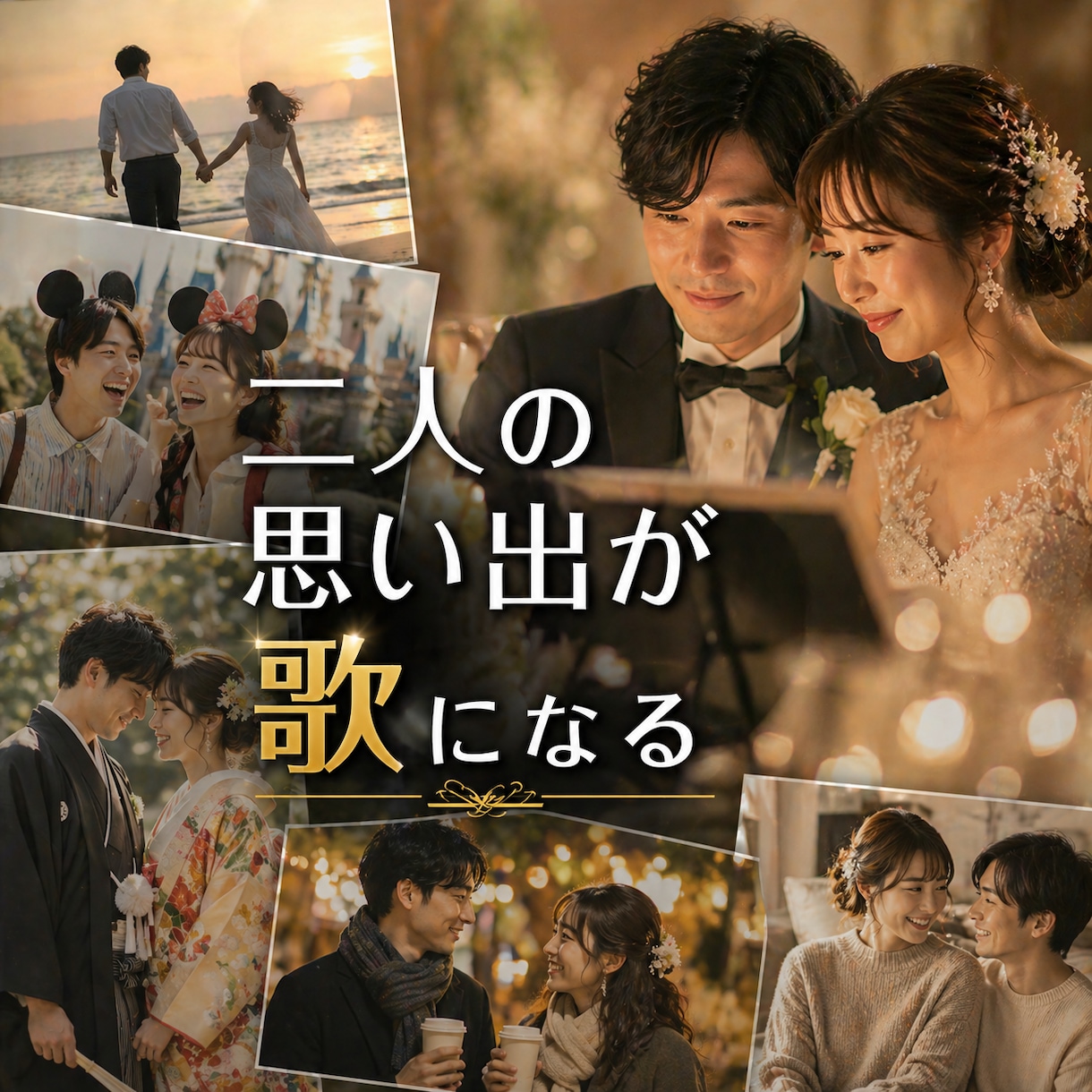披露宴で流す二人の馴れ初めソングを作ります 出会いから今日までを歌に。ゲストが笑顔になる世界に一つの演出 イメージ1