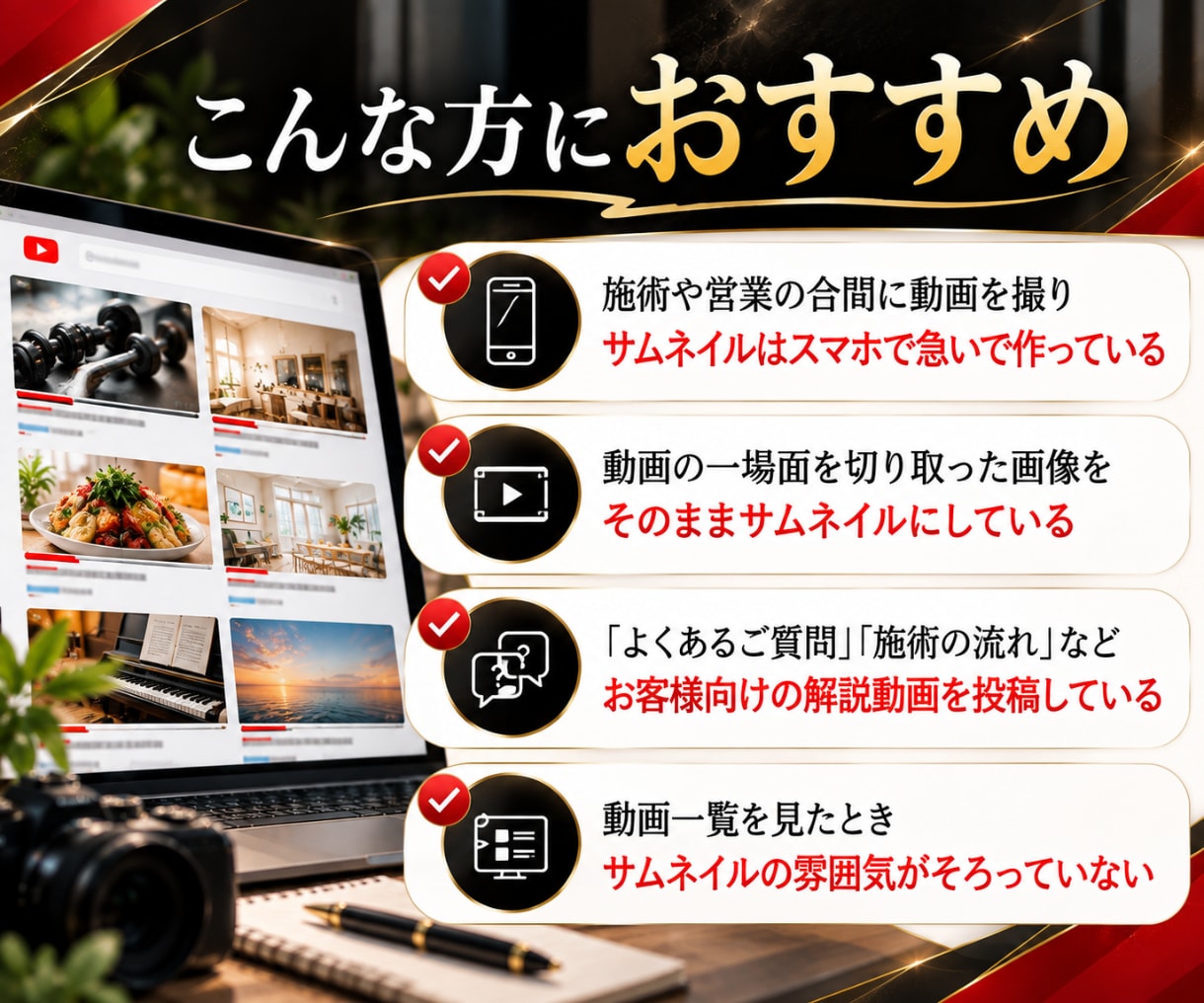 集客につながるYouTubeサムネイル作ります 店舗/整骨院/サロン/教室/フリーランス/画像/デザイン イメージ3