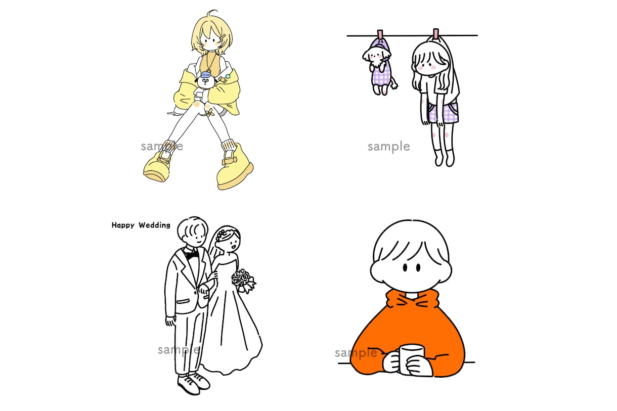 シンプル・シュールな可愛いイラスト作成します トレンド感・真面目過ぎないイメージを求めてる方へ イメージ8