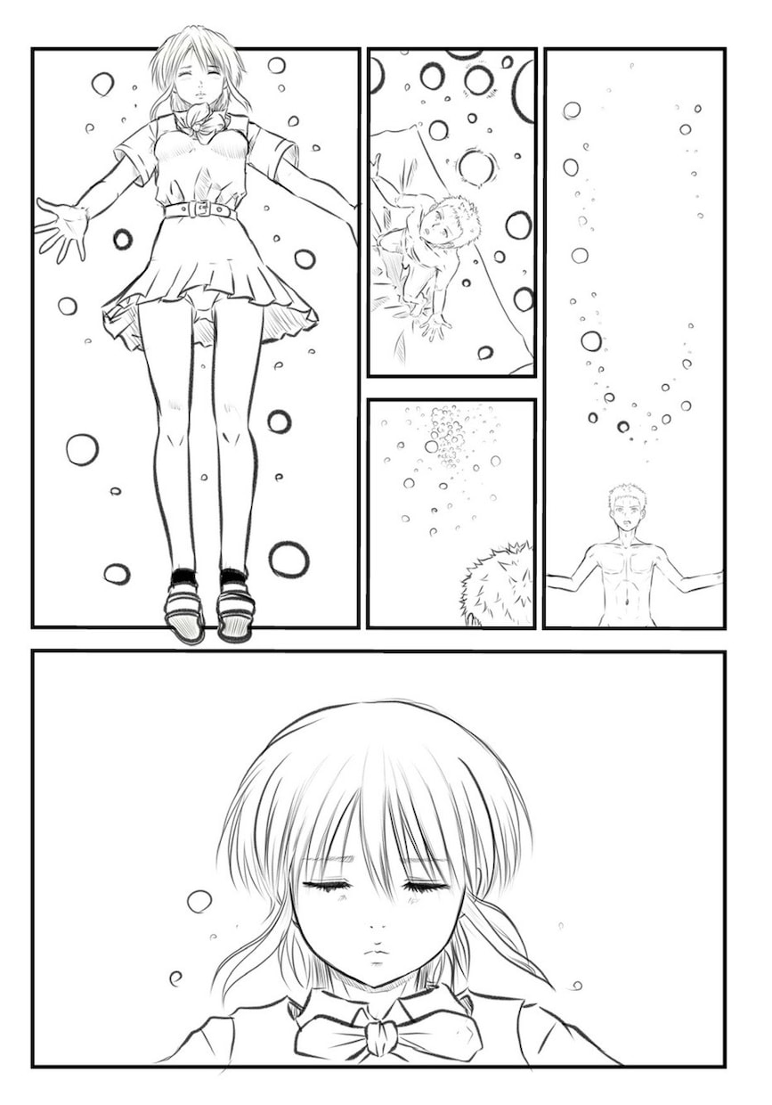 漫画のネーム作画を代わりに描きます 丁寧にネームを描きますよろしくお願いします イメージ1