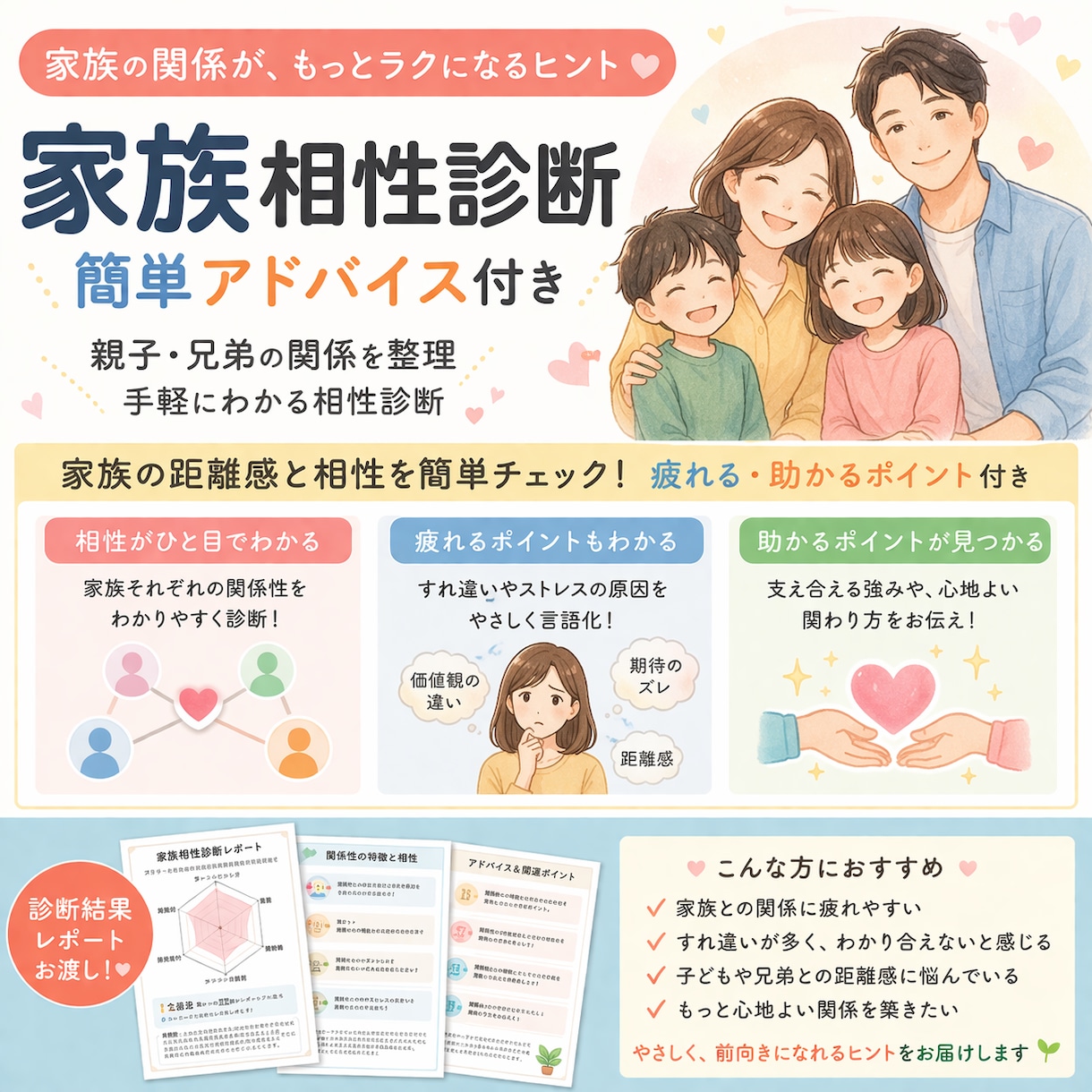 家族関係の疲れを軽くします あなたの九星タイプから、家族とのラクな距離感がわかります イメージ1