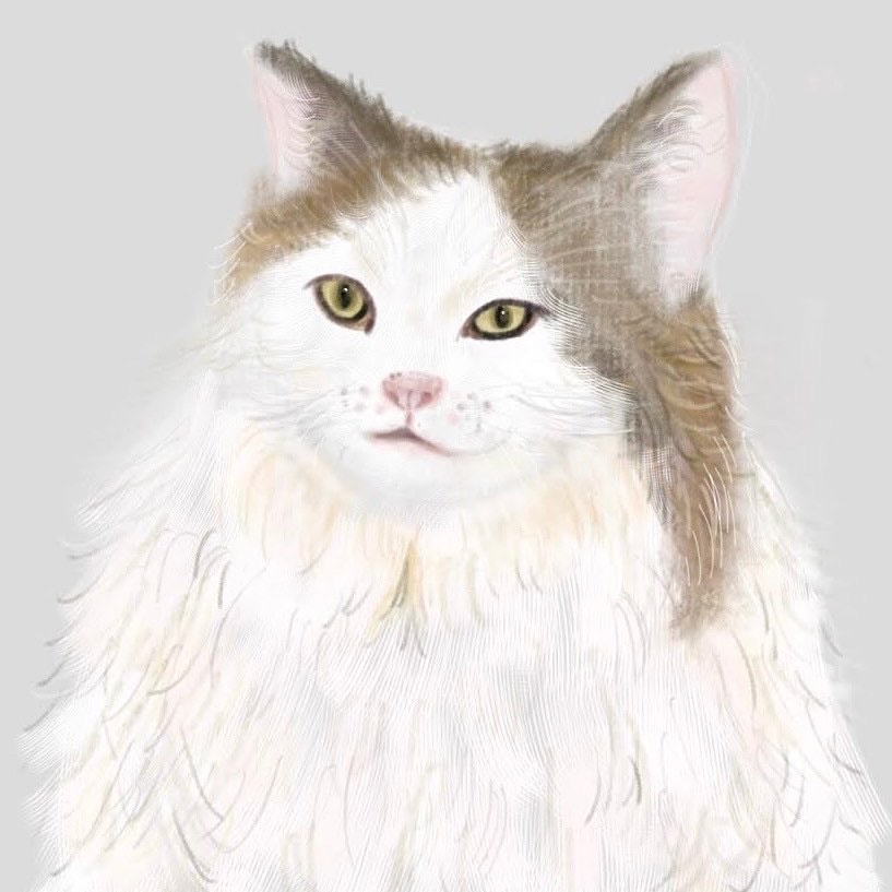 大切なネコちゃんのアートを水彩ペン使って描きます 思い出や性格のカラーを背景に反映させます♡デジタルアート！ イメージ1