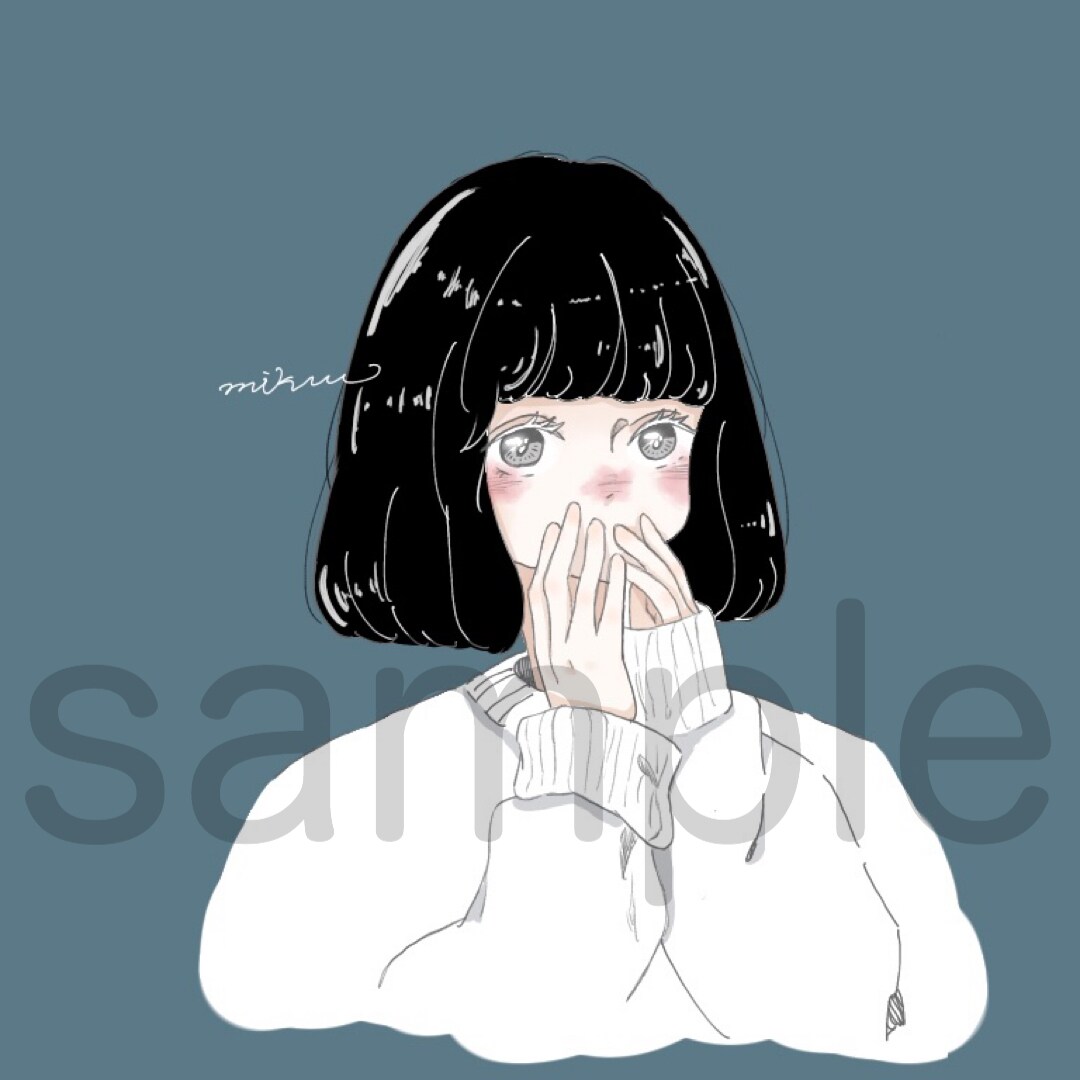 かわいい女の子を描きます SNSのアイコンなどにどうですか イメージ1