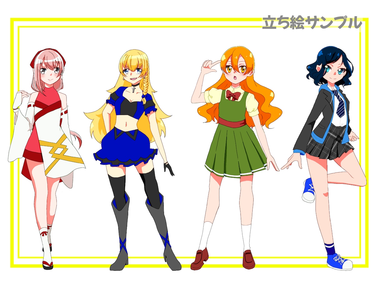 オリジナルキャラクター作成します 中〜高校生の男女立ち絵を作成します。 イメージ2