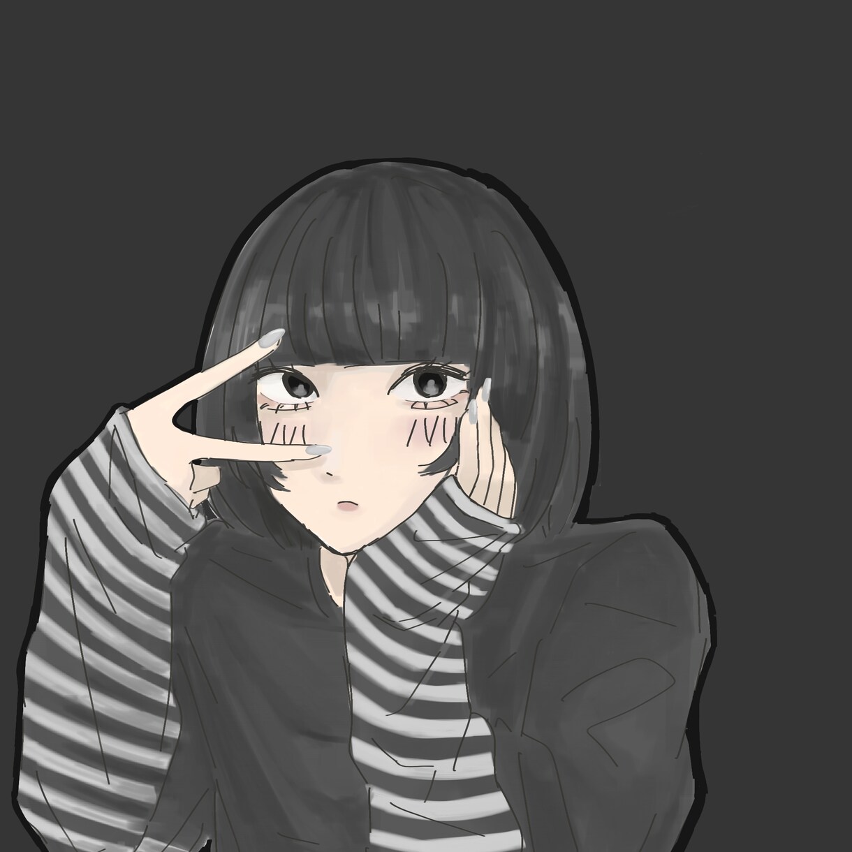 アイコンにできるサイズの似顔絵やイラストを描きます ラクガキっぽい描き方で可愛いアイコンイラストお作りします♡ イメージ1