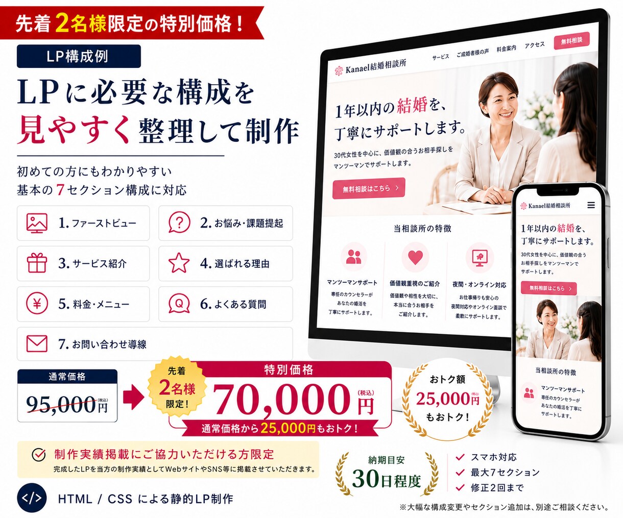 小規模事業者向けのLPを丁寧に制作します 初めてでも安心のスマホ対応LP制作 イメージ5