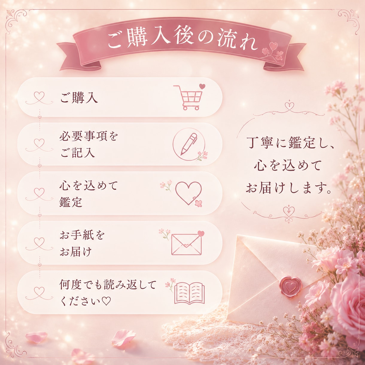 彼の本音♡気になりませんか？お手紙でお届けします 彼が言葉に出来なかった溢れ出す想い、そっと綴ってお渡しします イメージ6