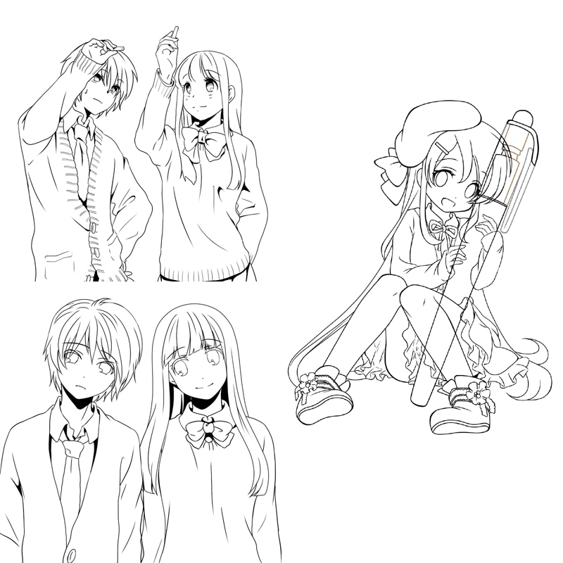 下書きから線画を作成致します 写メ、ラフからも対応しています。 イメージ2