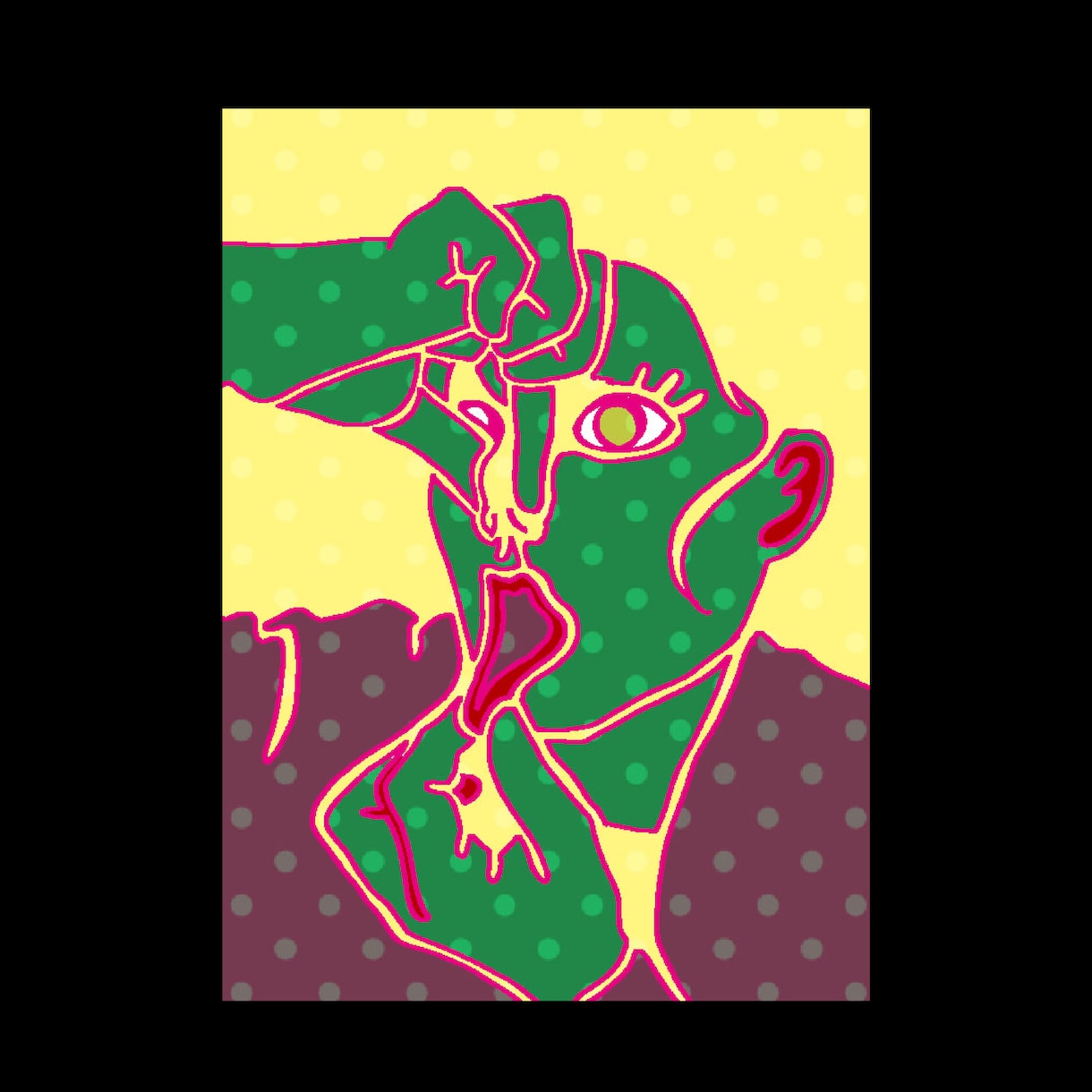 レトロポップな人物画をカラーで描きます 線はシンプルですがリアル寄りです イメージ1