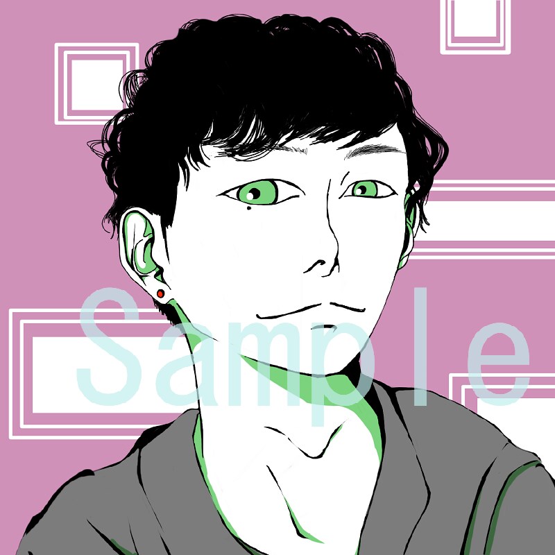 白黒+ワンカラーで目を引く似顔絵描きます SNSアイコンや名刺、プレゼントにもいかがですか！ イメージ5