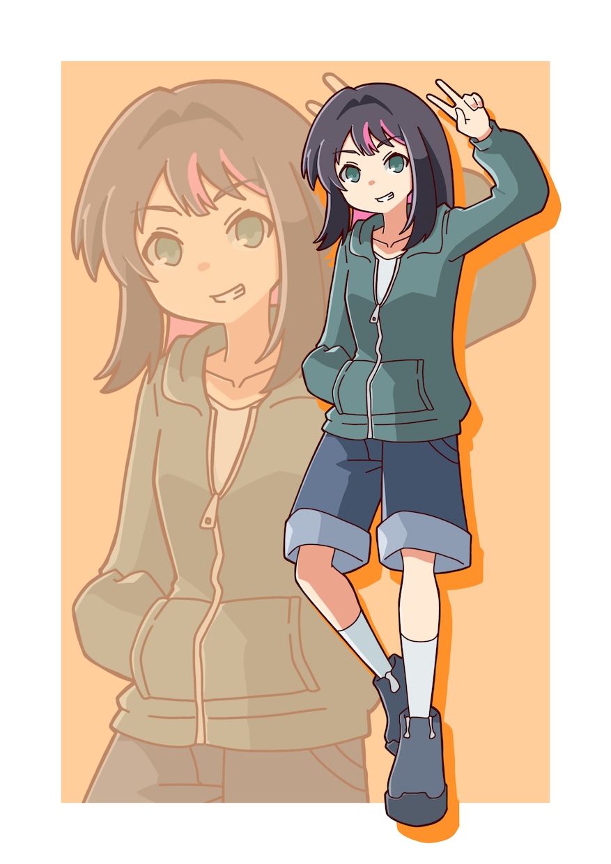 キャラクター立ち絵を制作いたします シンプルな塗りの全身立ち絵です。 イメージ1