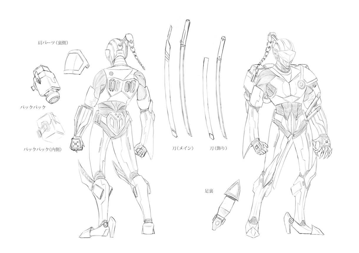ロボットのキャラクターデザインをします メカをモデリングしたいけどデザインが描けない方にオススメ イメージ1