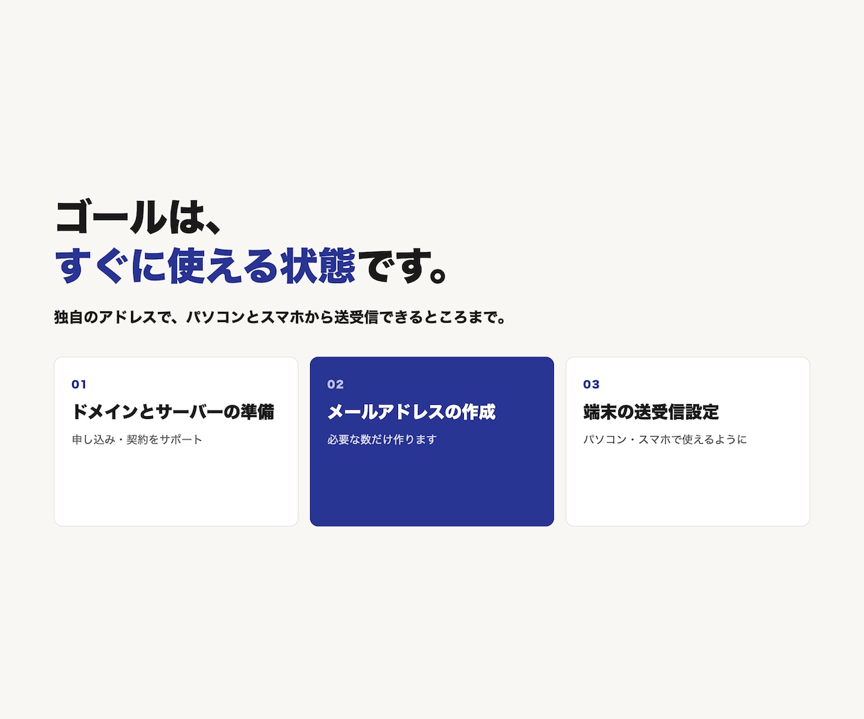 独自のメールアドレス設定します ビジネスの信頼性がアップします！ イメージ5
