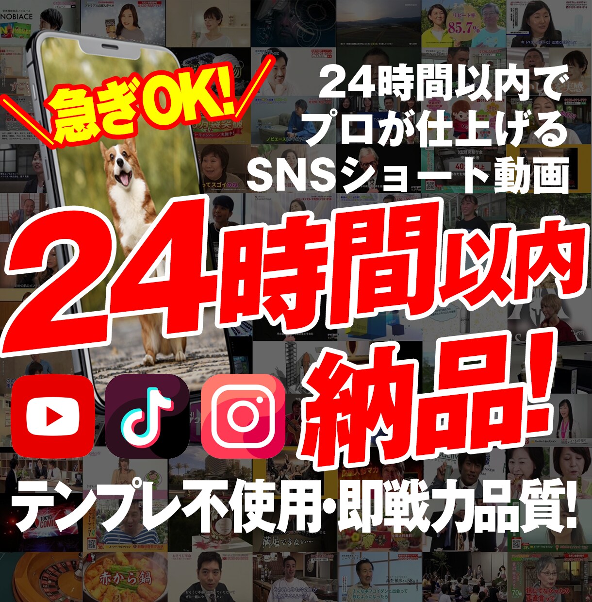 24時間以内納品！ショート動画編集します 今すぐ使えるSNS動画、即日対応！ イメージ1