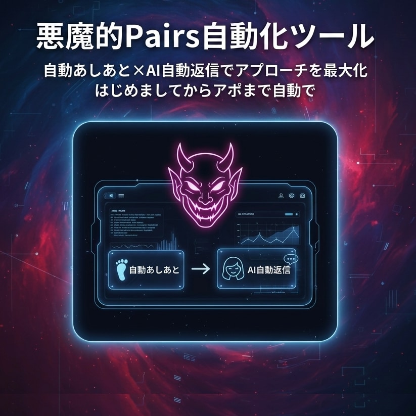 Pairs足あと・返信を自動化します 導入PDF付きで足あと・返信作業を効率化します イメージ1