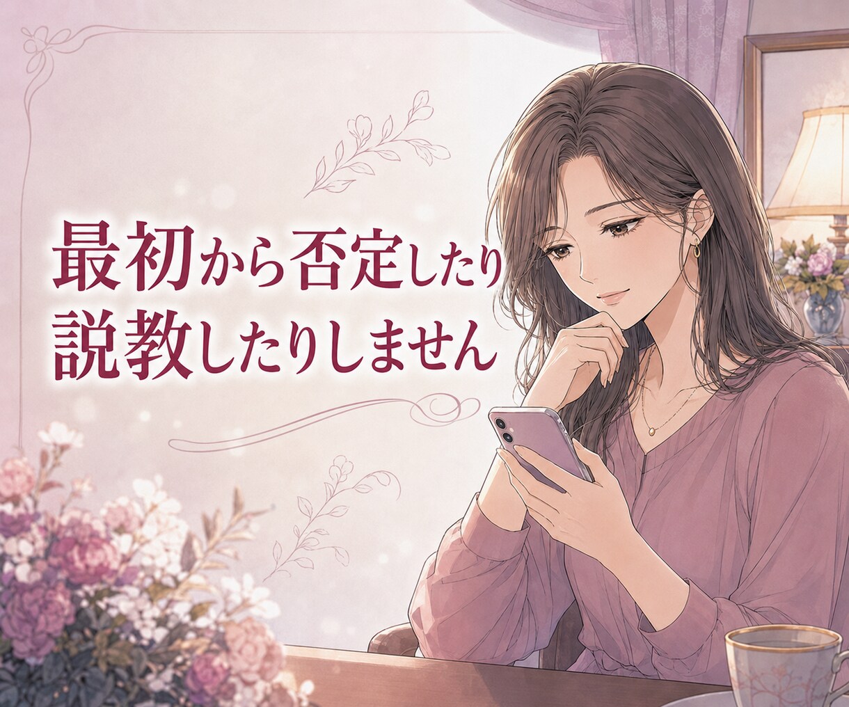 女性限定｜誰にも話せない恋愛事情をお聞きします 複雑な関係も否定せず、男性目線を交えて一緒に整理します イメージ6