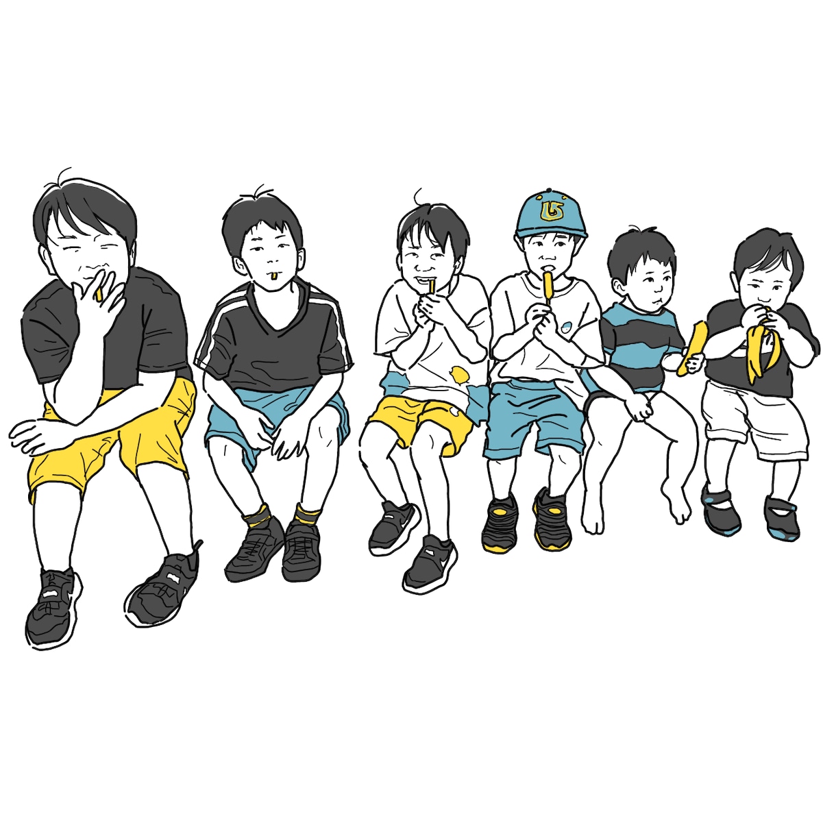 ステッカーにしたい！シンプル線画似顔絵お描きします 2名まで基本料金！服装ポーズ変更OK！記念日、プレゼントに◯ イメージ6