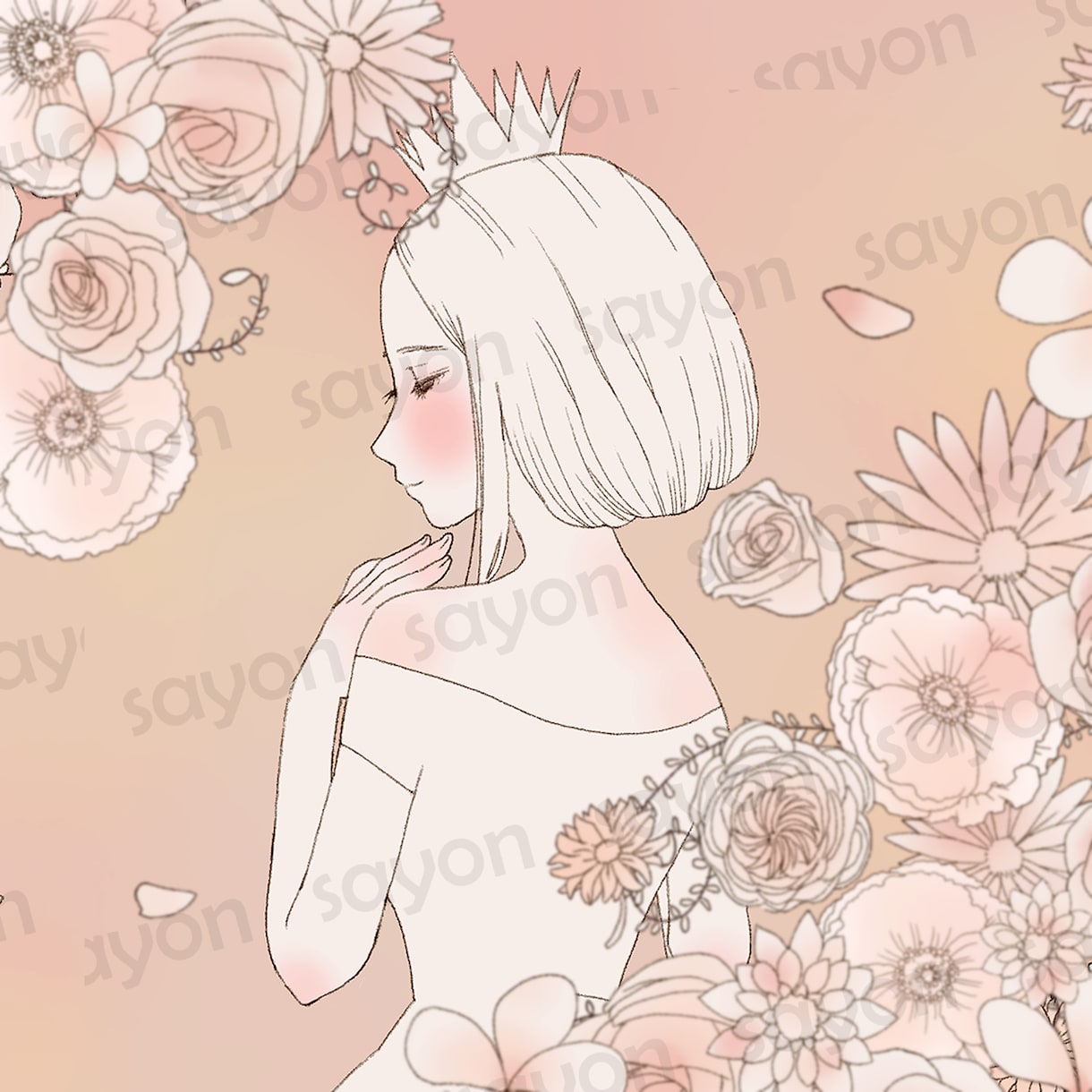 商用利用可・完成品の手描きイラストを販売しています ダウンロードするだけ/ウエディングフラワー/アイコン イメージ2