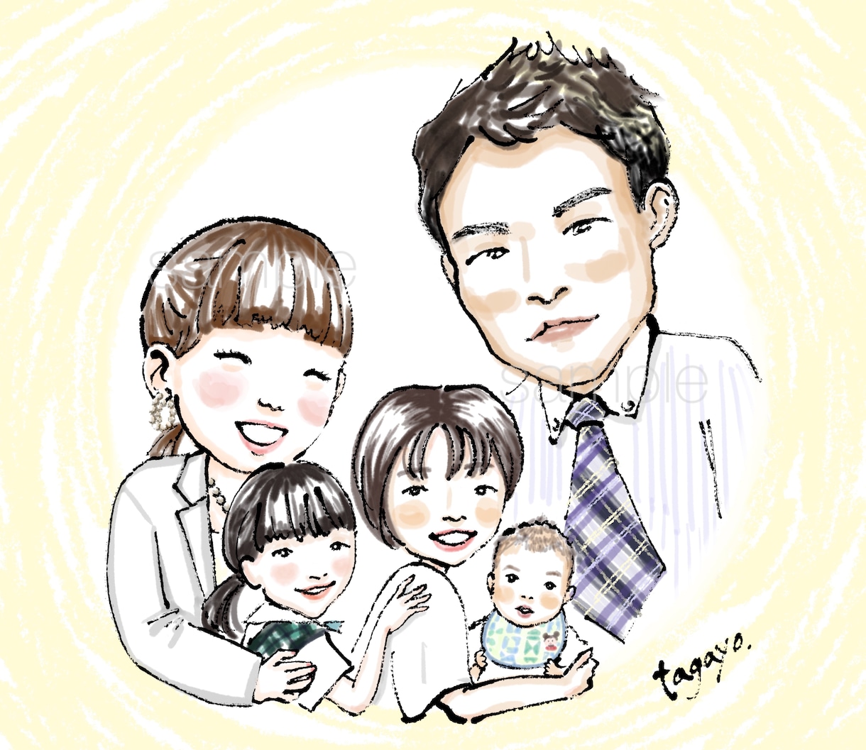 アイコンにも◎水彩タッチの大人な似顔絵描きます 写真をもとに、手描き風デジタル水彩で描きます。贈り物にも◎ イメージ1