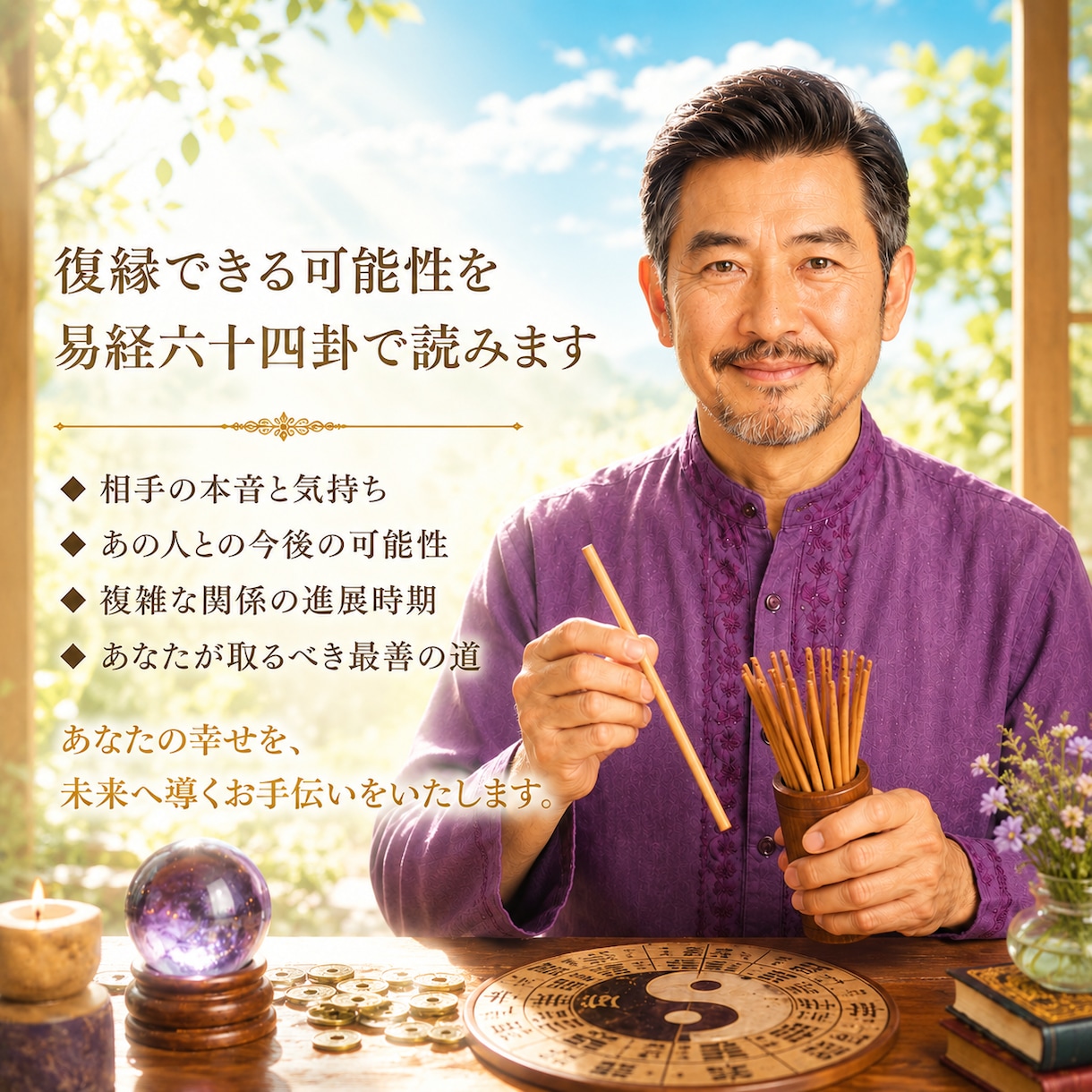 復縁できる可能性を易経六十四卦で読みます 彼の本音と動くべき時期を丁寧に鑑定 イメージ1