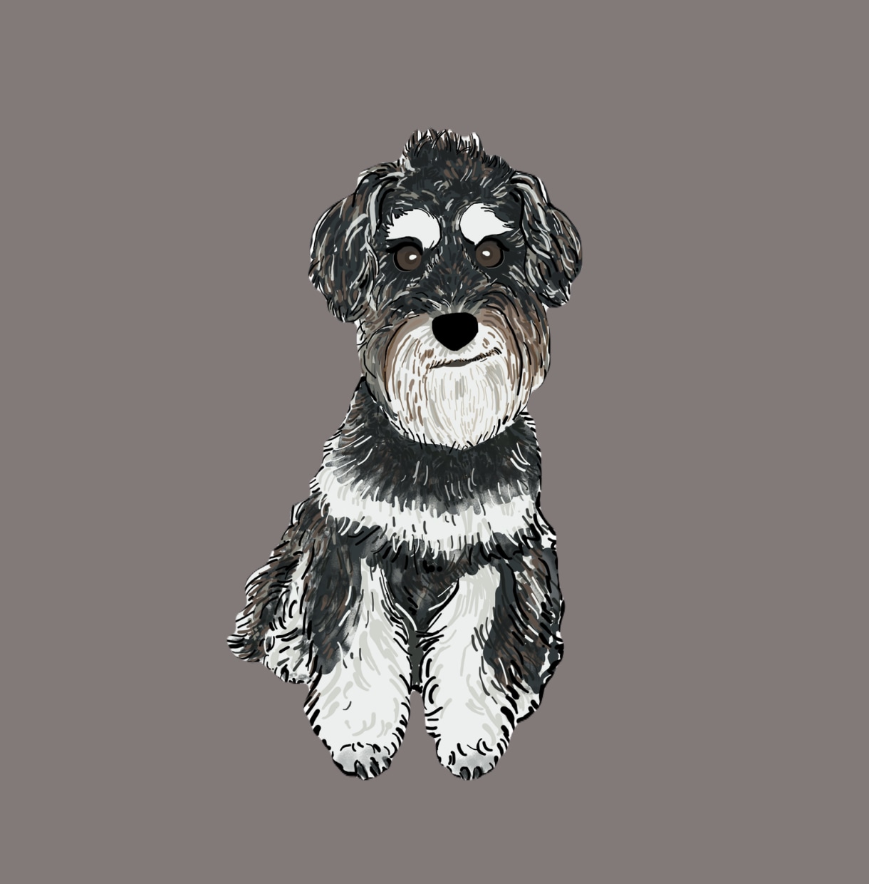ミニチュアシュナウザーの似顔絵を描きます ミニシュナと暮らす犬絵師が、写真から似顔絵を描きます イメージ9