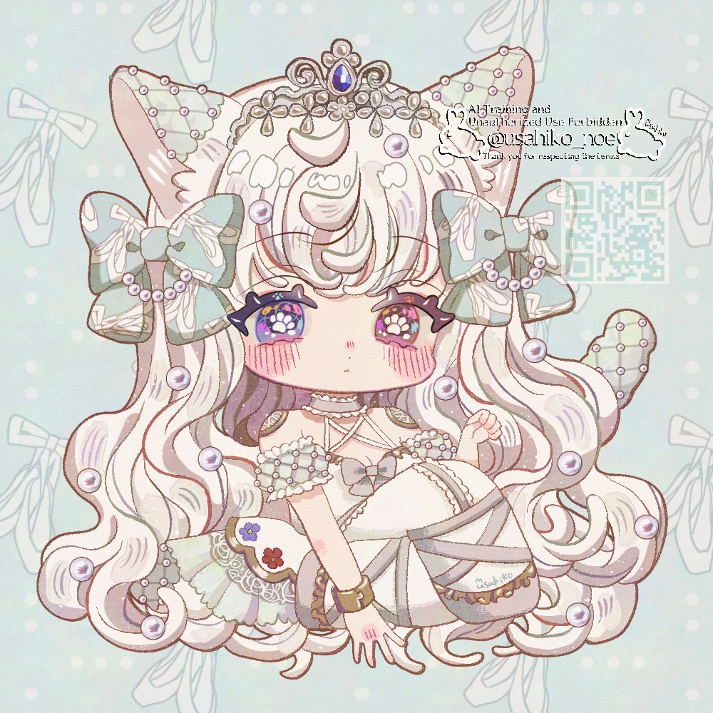 ロココアンティークな絵柄のミニキャラ絵作成します 特徴的なおめめデザインで2〜3頭身のちびキャラを描きます イメージ7