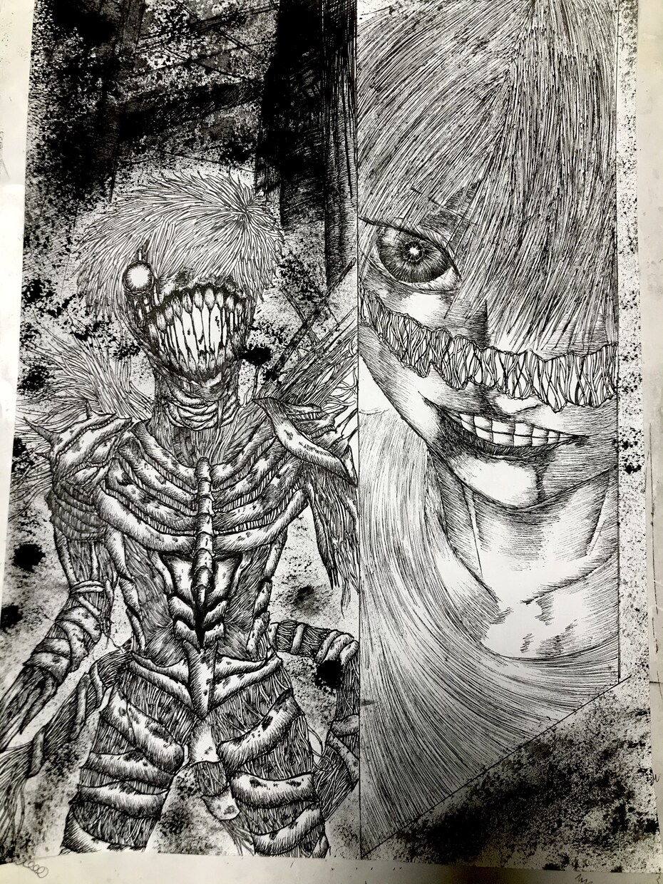 迫力のあるペン画一枚絵描きます 怒りや負の感情が沸き立つような絵を欲する方、御刮目 イメージ5