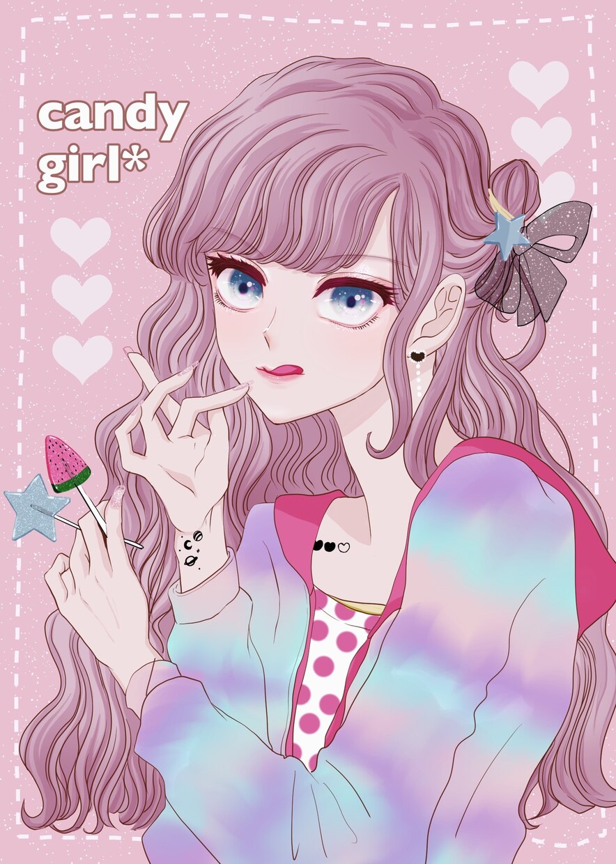 キュートな女の子のSNSアイコンヘッダー制作します ワクワクする可愛い女の子のイラスト描きます！ イメージ10