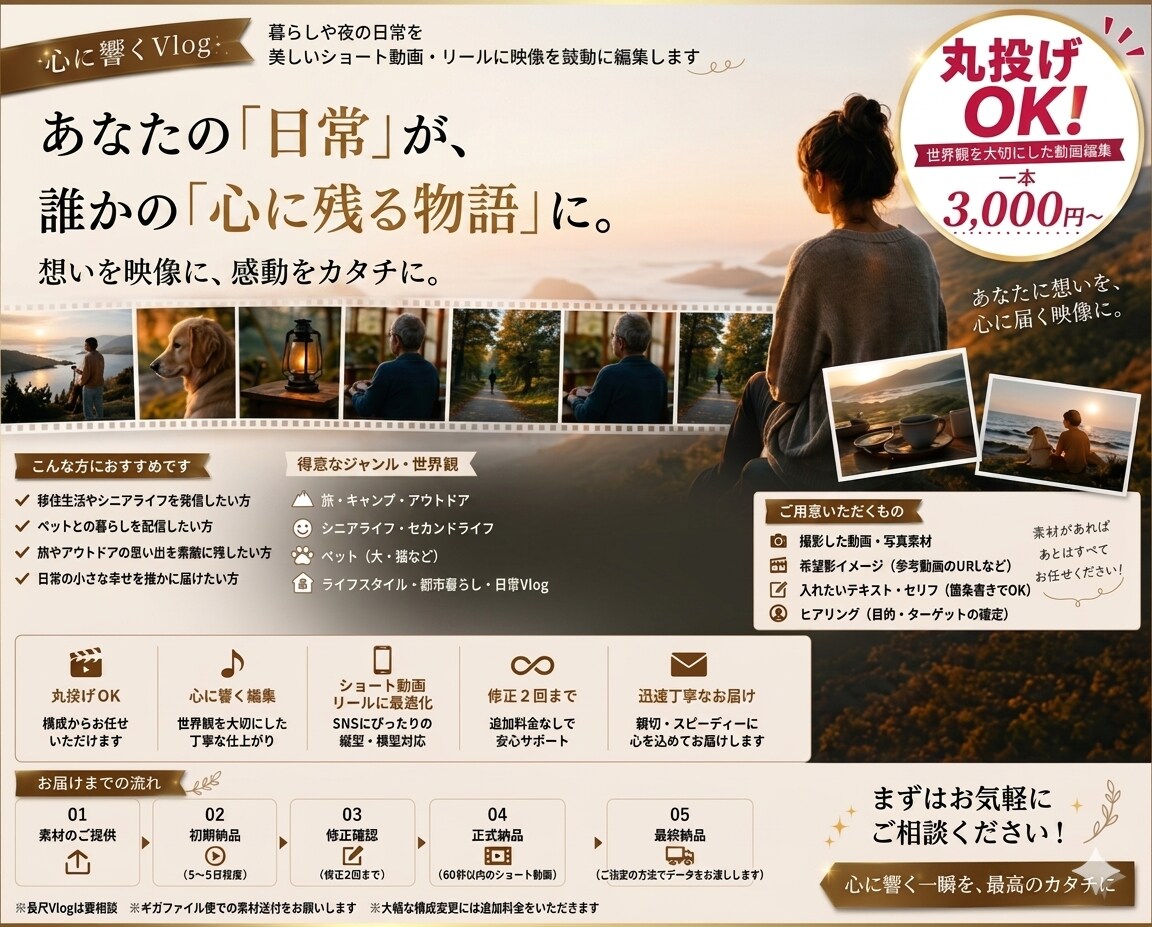 SNS向け縦型リール用動画の編集をします 丸投げOK！縦型リール用動画の編集 イメージ1