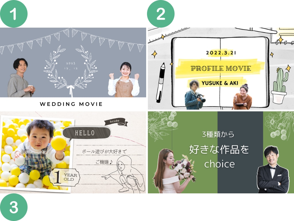 最短４日完成♡選べるプロフィールムービー作ります 【お急ぎカップル必見！】お二人の感動ストーリーを映像に イメージ1