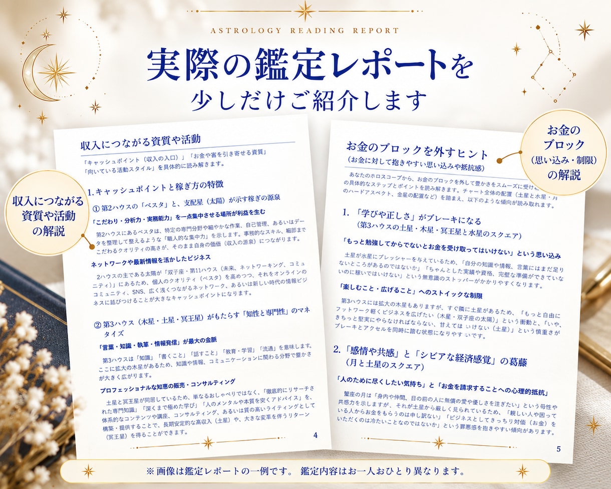 ホロスコープであなたの【稼ぐ力】読み解きます 自分のキャッシュポイント・お金のブロックを知りたい方へ イメージ4